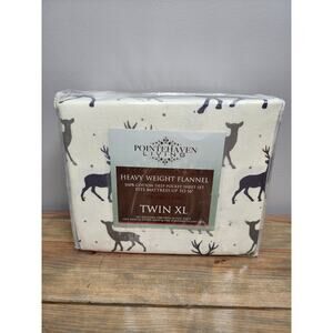 Pointehaven Living Heavy Weight Flannel Cotton Twin XL Deep Pocket Sheet Set